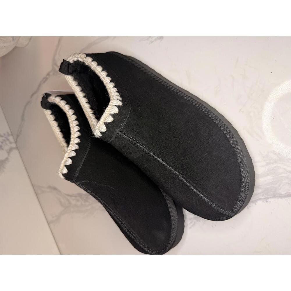 Women's Kaya Genuine Suede Clog Slippers - Auden™ Black Size 10 NWT